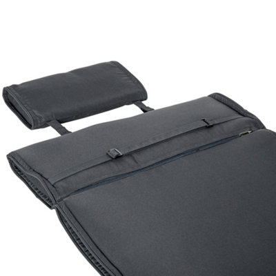 Outsunny Garden Sun Lounger Chair Cushion Reclining Relaxer Indoor Outdoor Grey - 8