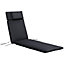 Outsunny Garden Sun Lounger Cushion Replacement Thick  Reclining Chair Relaxer Pad with Pillow - Black