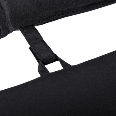 Outsunny Garden Sun Lounger Cushion Replacement Thick  Reclining Chair Relaxer Pad with Pillow - Black - 9
