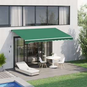 Outsunny Garden Sun Shade Canopy Outdoor Awning Retractable Shelter Outdoor Patio
