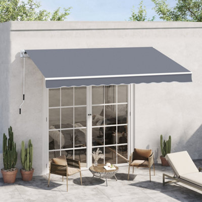 Outsunny Garden Sun Shade Canopy Patio Awning Retractable Shelter Outdoor 5 Size Grey