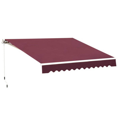 Outsunny Garden Sun Shade Canopy Patio Awning Retractable Shelter Outdoor 5 Size Red