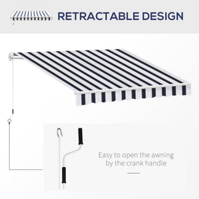 Outsunny Garden Sun Shade Canopy Patio Awning  Shelter Outdoor Retractable - 5