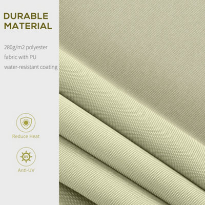 Outsunny Garden Sun Shade Canopy Retractable Awning, 3 x 2.5m, Cream White