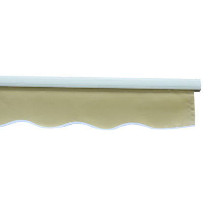Outsunny Garden Sun Shade Canopy Retractable Awning, 3 x 2.5m, Cream White
