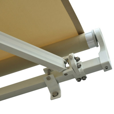 Outsunny Garden Sun Shade Canopy Retractable Awning, 3 x 2.5m, Cream White