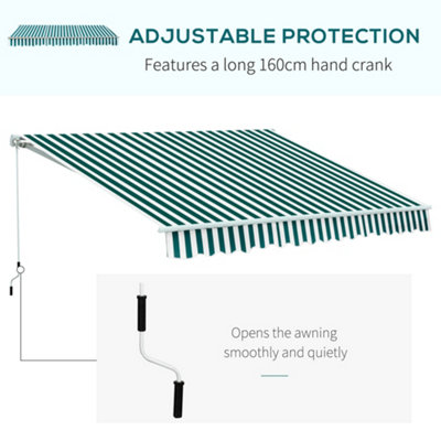 Outsunny Garden Sun Shade Canopy Retractable Shelter Patio Awning Outdoor - 5