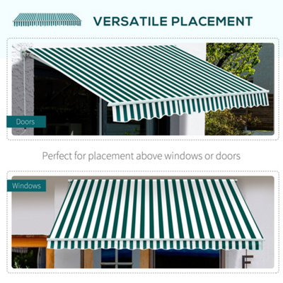 Outsunny Garden Sun Shade Canopy Retractable Shelter Patio Awning Outdoor - 6