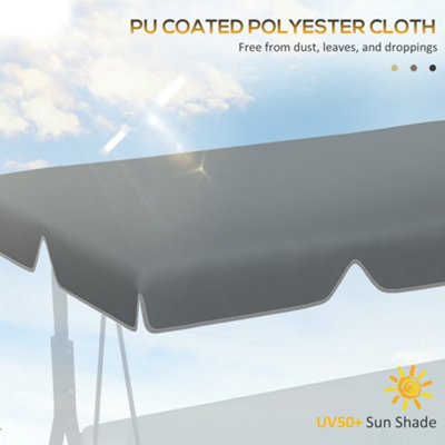 Outsunny Garden Swing Canopy Replacement 2 Seater Swing Seat Replacement Cover - 4