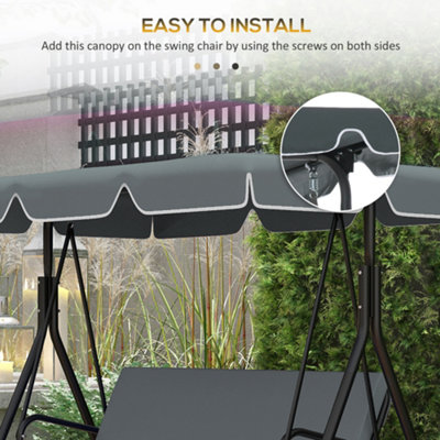 Outsunny Garden Swing Canopy Replacement 2 Seater Swing Seat Replacement Cover - 5