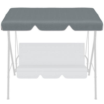 Outsunny Garden Swing Canopy Replacement 2 Seater Swing Seat Replacement Cover - 7