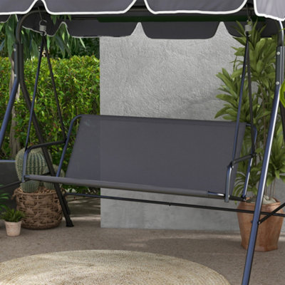 Outsunny Garden Swing Chair Seat Cover Replacement, 115 x 45 x 45cm, Dark Grey