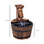 Outsunny Garden Wood Barrel Pump Patio Electric Water Fountain Deck Feature New