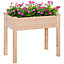 Outsunny Garden Wooden Planter Flower Raised Bed Grow Box Container