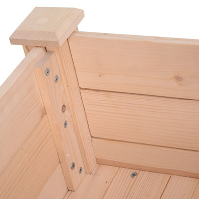 Outsunny Garden Wooden Planter Flower Raised Bed Herb Grow Box Container