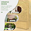 Outsunny Garden Wooden Trellis Planter Box Raised Bed w/ 4 Wheels, Natural