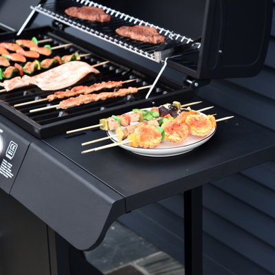 Outsunny Gas BBQ Grill 4 + 1 Stainless Steel Burner Garden Yard Barbecue Cooker - 9