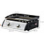 Outsunny Gas Plancha Grill with 2 Stainless Steel Burner, 6kW, Portable Tabletop Gas BBQ with Non-Stick Griddle