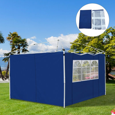 Outsunny Gazebo Replacement Exchangeable Side Wall Panels w/  Window Blue