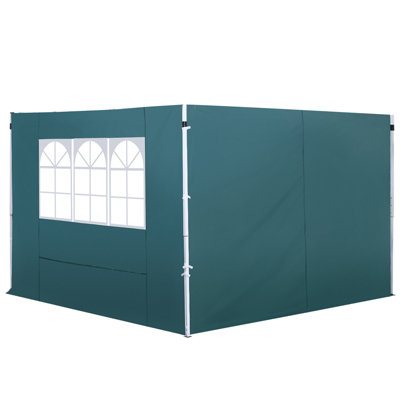 Outsunny Gazebo Replacement Exchangeable Side Wall Panels w/  Window Green