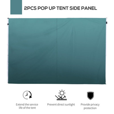 Outsunny Gazebo Replacement Exchangeable Side Wall Panels w/  Window Green - 4