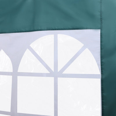 Outsunny Gazebo Replacement Exchangeable Side Wall Panels w/  Window Green - 8
