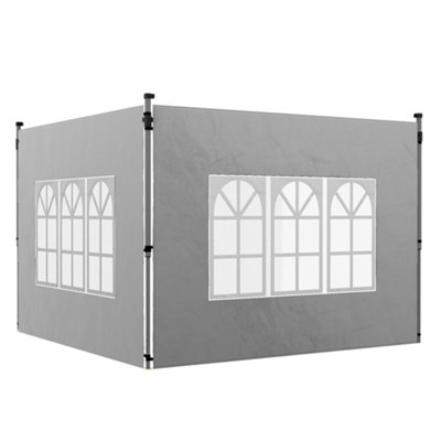 Outsunny Gazebo Side Panels for 3x3(m) or 3x4m Pop Up Gazebo, 2 Pack, Grey