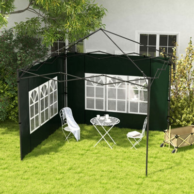 Outsunny Gazebo Side Panels for 3x3(m) or 3x6m Gazebo Canopy, 2 Pack, Green