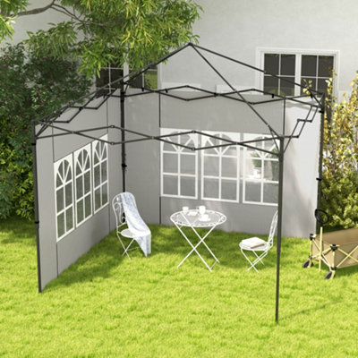 Outsunny Gazebo Side Panels for 3x3 m or 3x6m Gazebo Canopy 2 Pack White