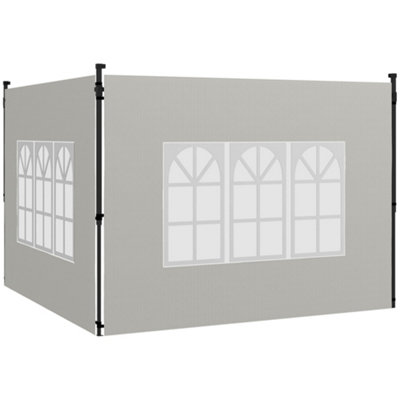 Outsunny Gazebo Side Panels for 3x3(m) or 3x6m Gazebo Canopy, 2 Pack, White
