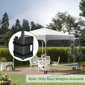 Outsunny Gazebo Weights Set of 4, HDPE Water or Sand Filled with Secure Straps