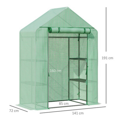 Outsunny Greenhouse for Outdoor Portable Gardening Plant Grow House Green - 3