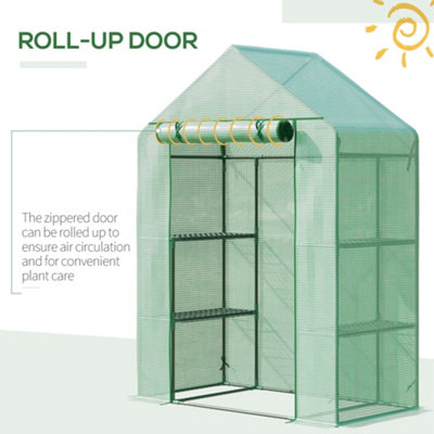 Outsunny Greenhouse for Outdoor Portable Gardening Plant Grow House Green - 6