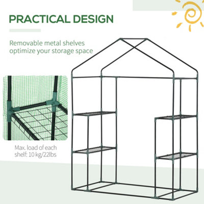 Outsunny Greenhouse for Outdoor Portable Gardening Plant Grow House Green - 7