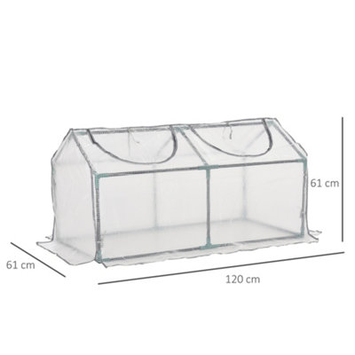 Outsunny Greenhouse Plants Foil Tomato Vegetable House W/ 2 Windows White - 3