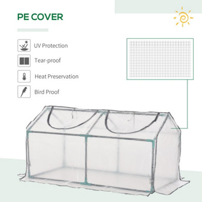 Outsunny Greenhouse Plants Foil Tomato Vegetable House W/ 2 Windows White - 6