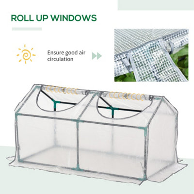 Outsunny Greenhouse Plants Foil Tomato Vegetable House W/ 2 Windows White - 7