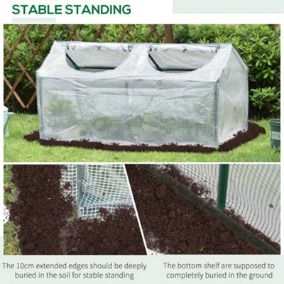 Outsunny Greenhouse Plants Foil Tomato Vegetable House W/ 2 Windows White - 5