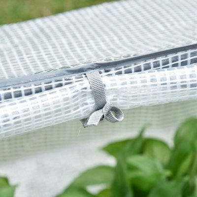 Outsunny Greenhouse Plants Foil Tomato Vegetable House W/ 2 Windows White - 8