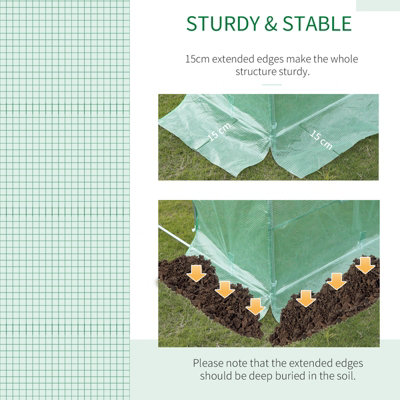 Outsunny Greenhouse Polytunnel Walk-in Flower Plant Steel 6 x 3 M Outdoor - 4