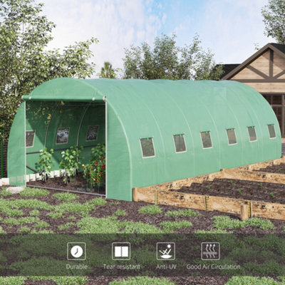 Outsunny Greenhouse Polytunnel Walk-in Flower Plant Steel 6 x 3 M Outdoor - 6