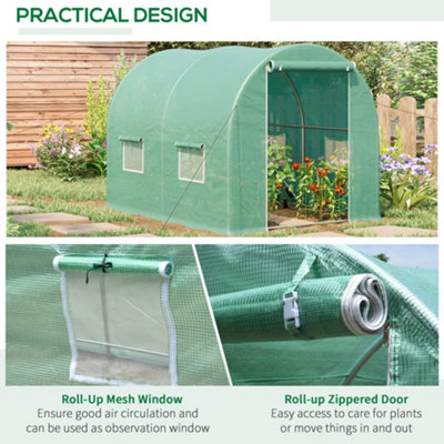 Outsunny Greenhouse Polytunnel Walk-in Grow Plant Steel 3 x 2 M Outdoor - 6
