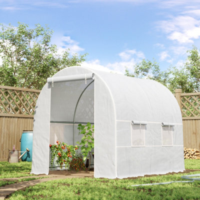 Outsunny Greenhouse Solid Frame Walk-in Garden Grow Large Insect Poly Tunnel