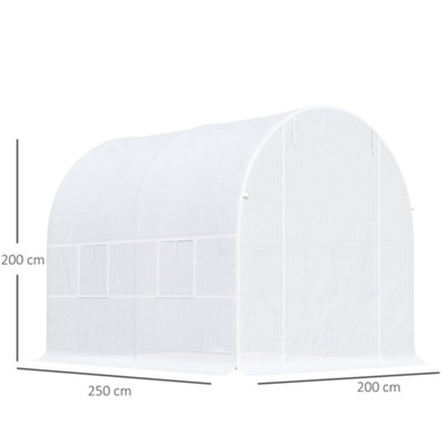 Outsunny Greenhouse Solid Frame Walk-in Garden Grow Large Insect Poly Tunnel - 3