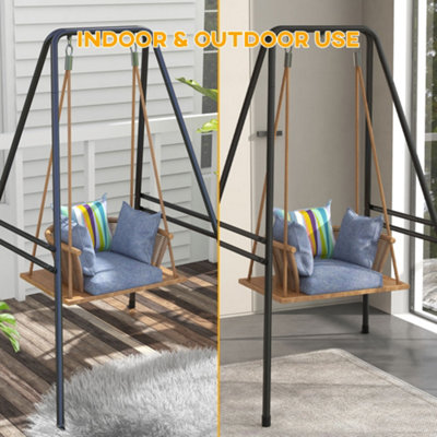 YITAHOME Hammock with Stand, Max. load 150 kg, Hammock Stand with Hanging Swing, 85x92x153 cm, Sturdy Steel Frame, Swing Chair with 2 Hooks and 2 Back on