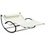 Outsunny Hammock Chair Sun Bed Rock Seat w/ Metal Texteline Cream