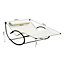 Outsunny Hammock Chair Sun Bed Rock Seat w/ Metal Texteline Cream