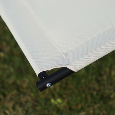 Outsunny Hammock Chair Sun Bed Rock Seat w/ Metal Texteline Cream - 8