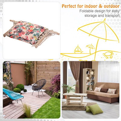 Outsunny Hammock Hanging Rope Chair Swing  Cushion 105KG Max Multicolor - 4