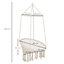Outsunny Hammock Macrame Swing Chair Hanging Twisted Rope Tassels Indoor Outdoor